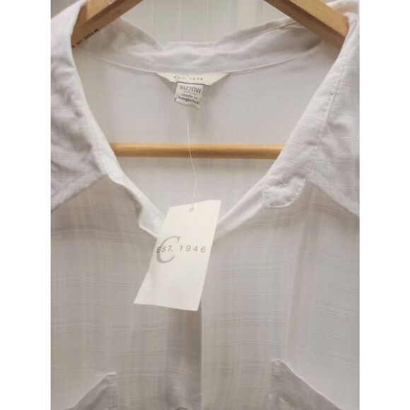 New with tags, Cato white, long sleeve lightweight button-up shirt, cover up . - Picture 3 of 4